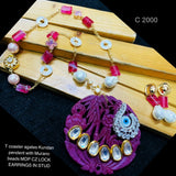 T coaster murano beads evil eye necklace set