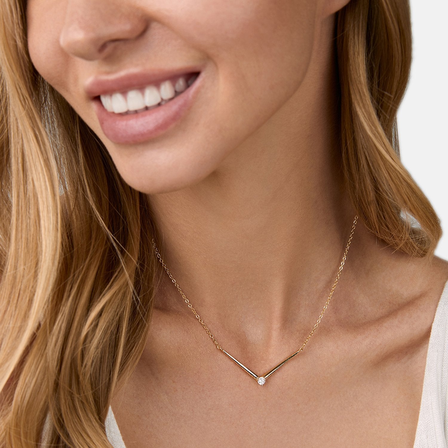 Gold Locket Chain V Shape Locket Black Diamond Pendant Rose Gold V