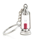 Hour Glass Sand Clock Timer Lamp Lantern Blue Pink Key Chain Pack 2