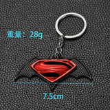 Super Hero Super Man Bat Man Red Black Collectors Key Chain Ring
