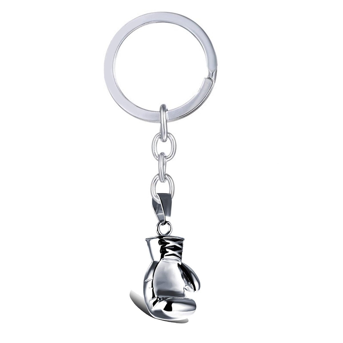 Boxing Glove Silver Rhodium Stainless Steel Key Chain Key Ring