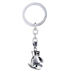Boxing Glove Silver Rhodium Stainless Steel Key Chain Key Ring