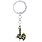 Zodiac Dragon Axe Brass Statement Key Chain Key Ring