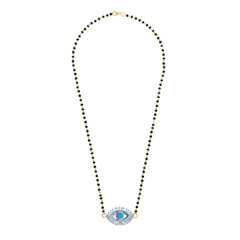 Turkish Evil Eye Good Luck Cz Adjustable Mangalsutra Chain Necklace
