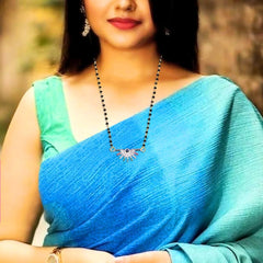 Stylish Delicate Rainbow Colourful Silver Mangalsutra Chain Necklace