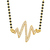Lightning Heartbeat Pulse 22K Gold Mangalsutra Tanmaniya Charm Pendant Necklace Chain For Women
