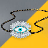 Turkish Blue Evil Eye Good Luck Cz Slider Expandable Bracelet