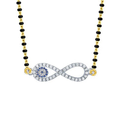 Turkish Blue Evil Eye Nazariya Infinity Zircon American Diamond Charm Mangalsutra For Women
