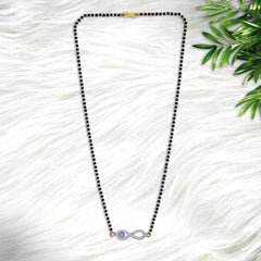Turkish Blue Evil Eye Nazariya Infinity Zircon American Diamond Charm Mangalsutra For Women