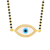 Turkish Oval Evil Eye Nazariya Mother Of Pearl Zircon American Diamond Charm Mangalsutra For Women