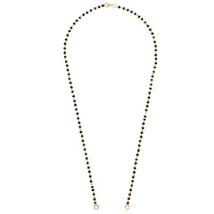 1Mm Glass Black Mani Beads 22K Gold Plated 17 Inch Mangalsutra Combo Chain For Women