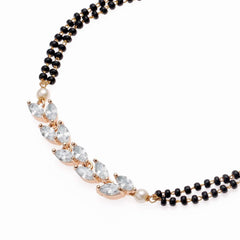 Stylish Baguette Cz Slider Expandable Hand Wrist Mangalsutra Bracelet