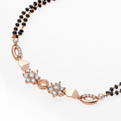 Crystal Charms Ball Slider Expandable Hand Wrist Mangalsutra Bracelet