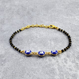 Evil Eye Gold Beads Hand Mangalsutra Bracelet For Women