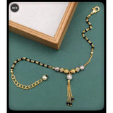 Pearl Beads Copper Gold Black Adjustable Hand Mangalsutra Women