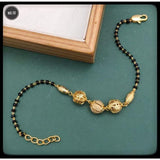 Beads Filigree Copper Gold Black Adjustable Hand Mangalsutra Women
