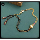 Dual Layer Beads Copper Gold Black Adjustable Hand Mangalsutra Women