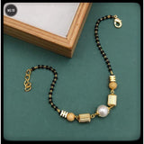 Beads Pearl Copper Gold Black Adjustable Hand Mangalsutra Women