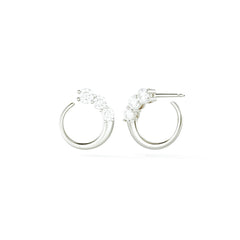 Brass 18k Rose Gold Front To Back Graduating Stud Earring Pair For Women