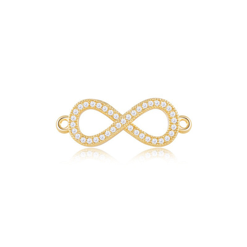 Infinity Gold Cubic Zirconia American Diamond Centre Pcs For Women