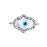 Hamsa Silver Evil Eye Cubic Zirconia Cz Centre Pcs For Women
