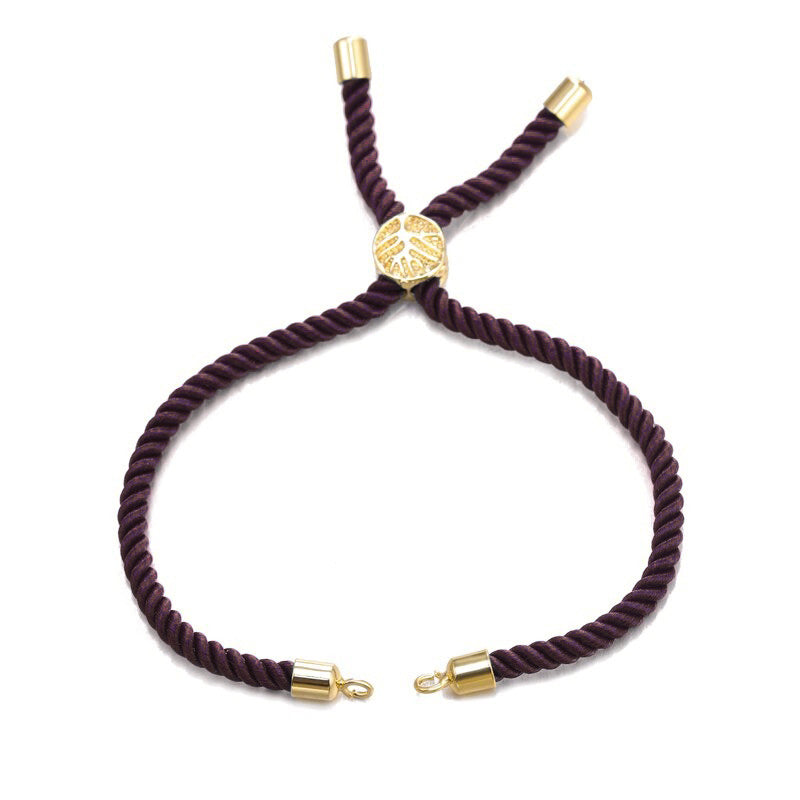 Brown Gold Thread Adjustable Extender Accessory For Diy 9" Bracelet For Women Girls