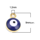 Gold Blue Evil Eye Enamel Pendant Charm For Women