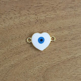 Heart Evil Eye Nazariya White Gold Enamel Charm Centre Pcs Combo Pack Of 6 For Women