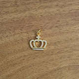 Princess Crown Gold Cubic Zirconia American Diamond Pendant Necklace For Women