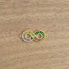 Infinity Love Colour Full Rainbow Cubic Zircon American Diamond Centre Pcs For Women