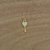 Key 18K Gold Plated Cubic Zirconia Pendant Necklace For Women