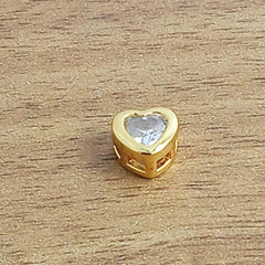 Heart 18K Gold Cubic Zirconia American Diamond Pendant Necklace For Women