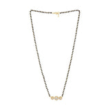 Copper Solitaires Cubic Zirconia Beads Black Gold Neck Mangalsutra For Women