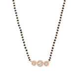 Copper Solitaires Cubic Zirconia Beads Black Gold Neck Mangalsutra For Women