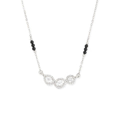 Copper Solitaires Cubic Zirconia Gold Black Neck Mangalsutra Chain Women