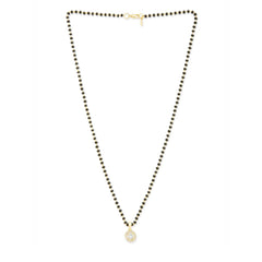 Copper Tiny Solitaires Cubic Zirconia Gold Black Neck Mangalsutra For Women