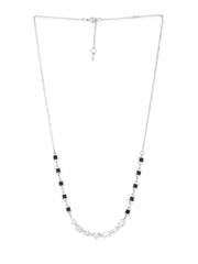 Copper Seven Geometric Shape Of  Solitaires Cubic Zirconia Gold Neck Mangalsutra Chain Women