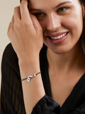 Copper Mother Of Pearl Heart Evil Eye Gold Hand Mangalsutra Bracelet For Women