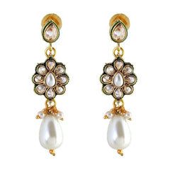 Reverse American Diamond Kundan Look Choker Necklace Earring Set