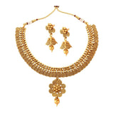22K Gold Plated Traditional Necklace Earring Set For Women