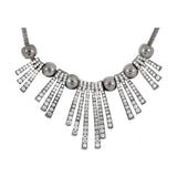 Tribal Oxidized Antique Silver Plated Cz American Diamond Necklace