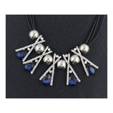Stylish Trendy Crystal Cz American Diamond Silver Plated Necklace