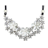 Flower Party Shiny Grey Crystal Cz American Diamond Pendant Necklace