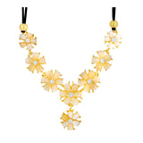 Casual Party Delicate Flower Light Yellow Pendant Necklace Chain