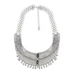 Layered Tribal Afghani Bohemian Oxidised German Silver Choker Necklace