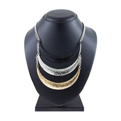 Oxidised German Silver Black Gold Layered Statement Necklace