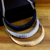 Oxidised German Silver Black Gold Layered Statement Necklace