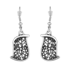 Flower Shape Oxidised German Silver Choker Necklace Earring Set