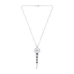 Crystal Black Western Dress Party Wear Sweater Long Chain Necklace