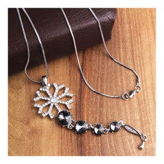Crystal Black Western Dress Party Wear Sweater Long Chain Necklace